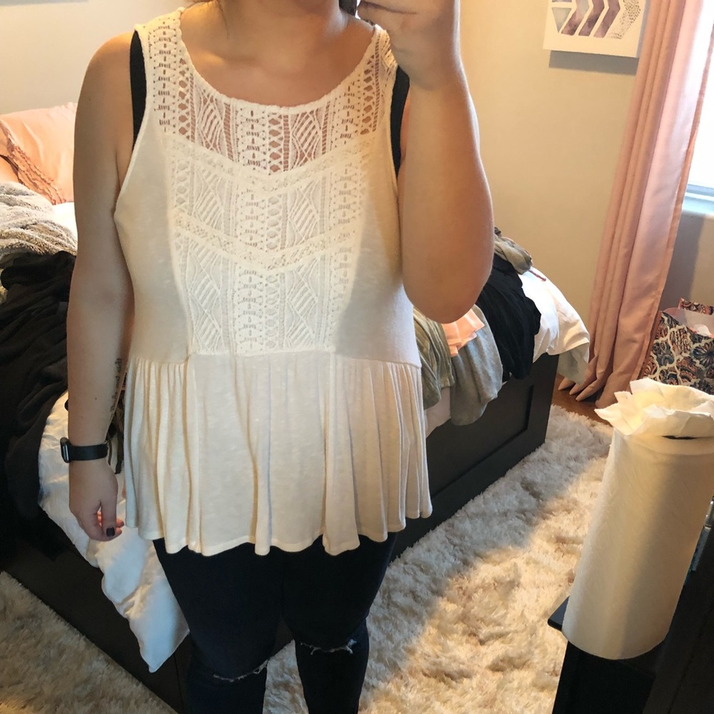 White tank lace detail